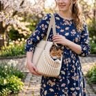 L'Isola dei Tesori Borsa Venere a righe Beige 40x25x21 cm