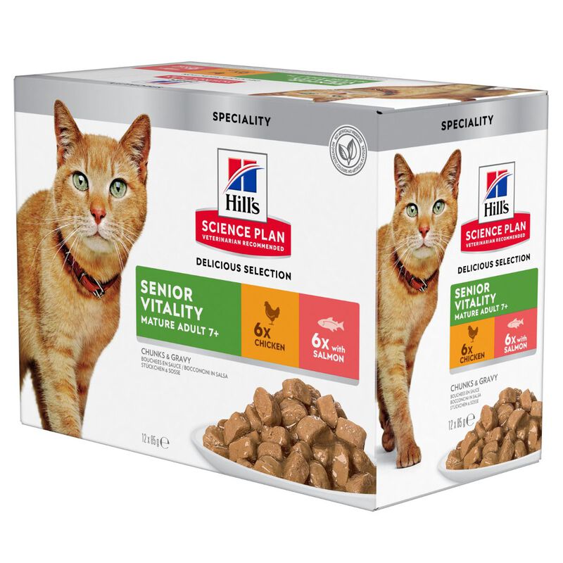 Hill's Science Plan Cat Mature Adult 7+ Senior Vitality Multipack 12x85 gr