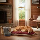 Petup Cuscino Ovale Bordeaux e Panna 70x50 cm