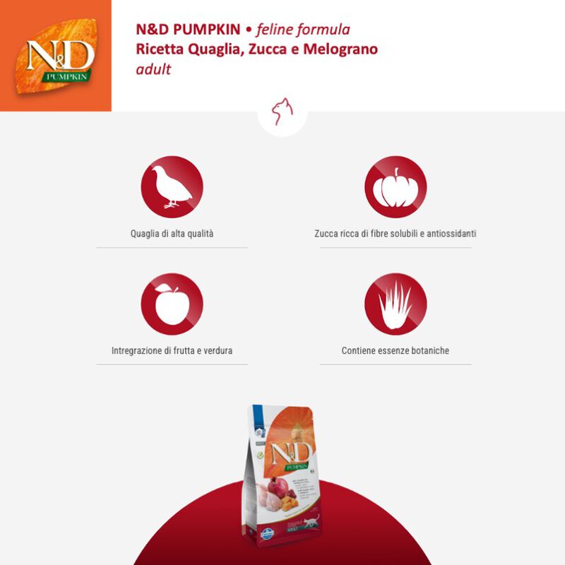 N&D Farmina Cat Pumpkin Quaglia, Zucca e Melograno 300 gr