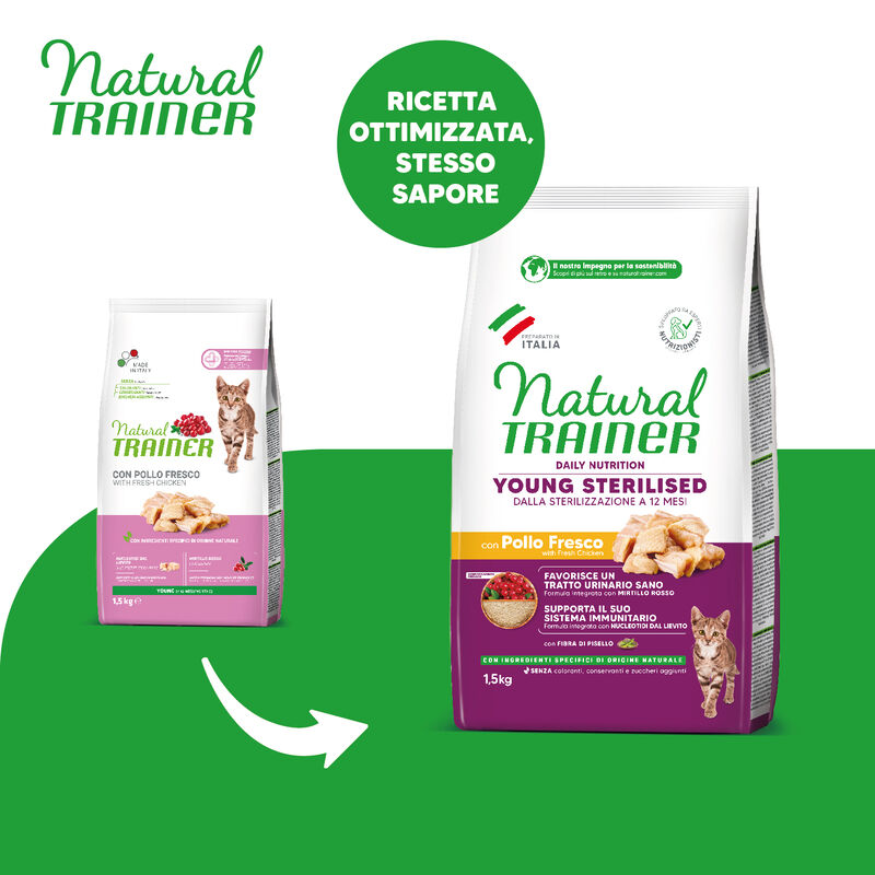 Natural Trainer Cat Young con Pollo 1,5 kg