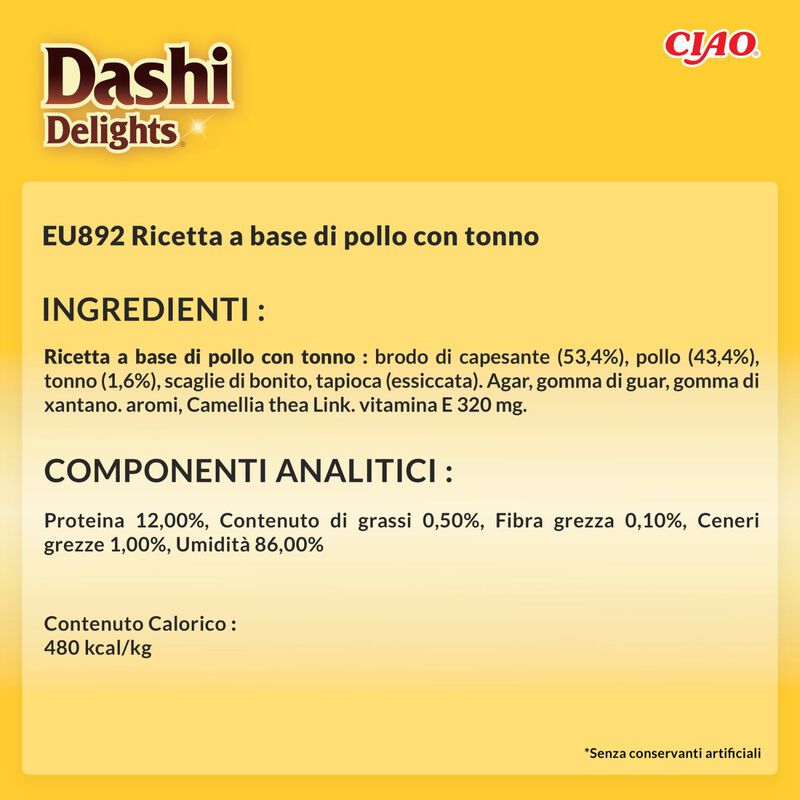Ciao Dashi Delights Delicati Fiocchi di Pollo e Tonno in brodo Dashi 40 gr
