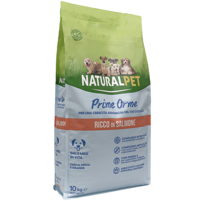 Naturalpet Prime Orme Puppy Medium&Large ricco in Salmone 10 kg