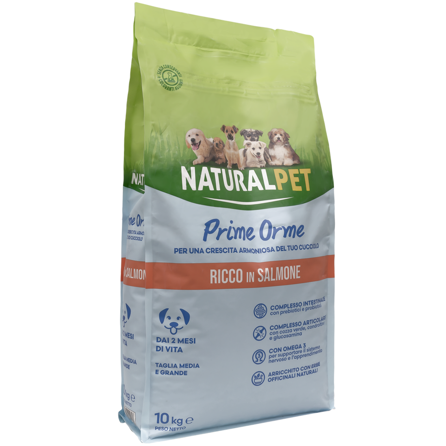 Naturalpet Prime Orme Puppy Medium&Large ricco in Salmone 10 kg
