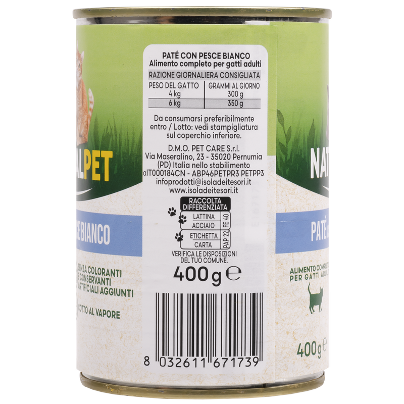 Naturalpet Cat Adult Paté Pesce Bianco  400 gr