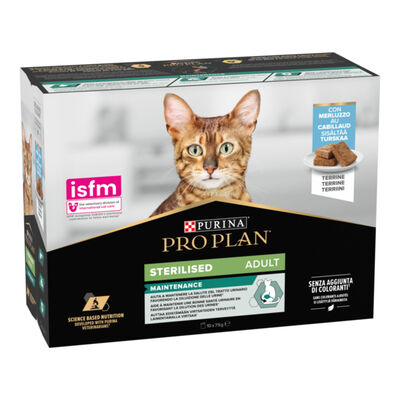Purina Pro Plan Cat Adult Sterilised Terrine con Merluzzo 10x75 gr