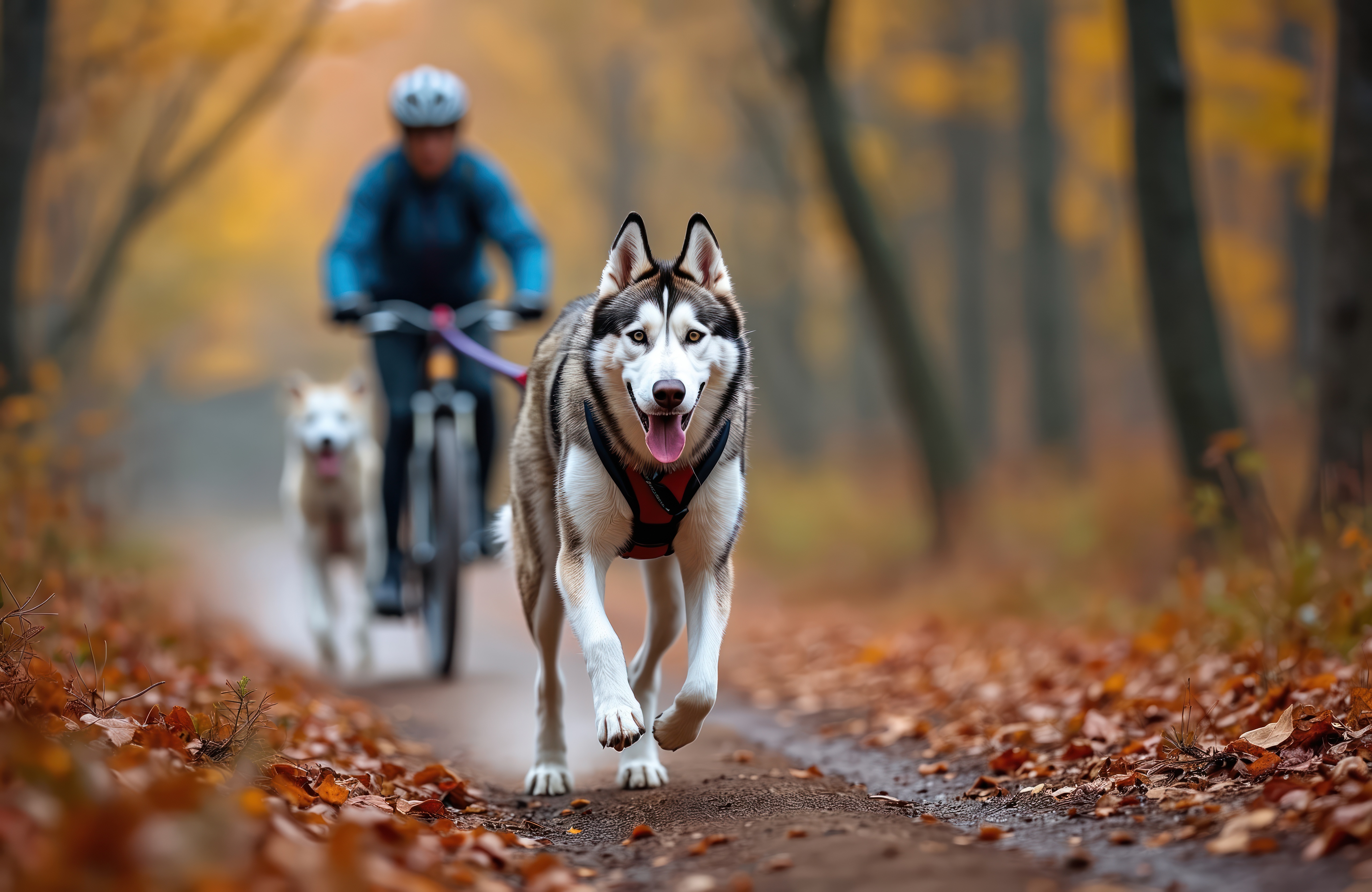 bikejoring sporti cane con bici