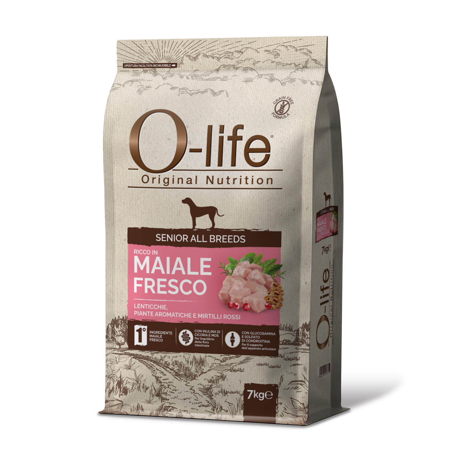 o-life-cane-senior maiale 7kg