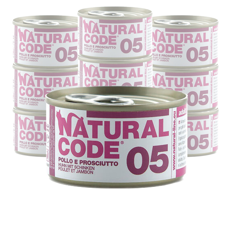 Natural Code Cat Pollo e Prosciutto lattina 85g n.05