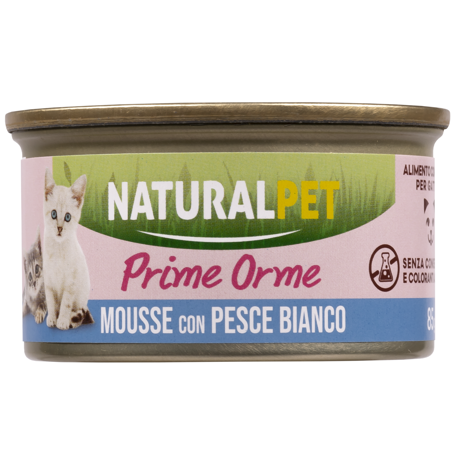 Naturalpet Kitten Prime Orme Mousse con Pesce Bianco 85 gr