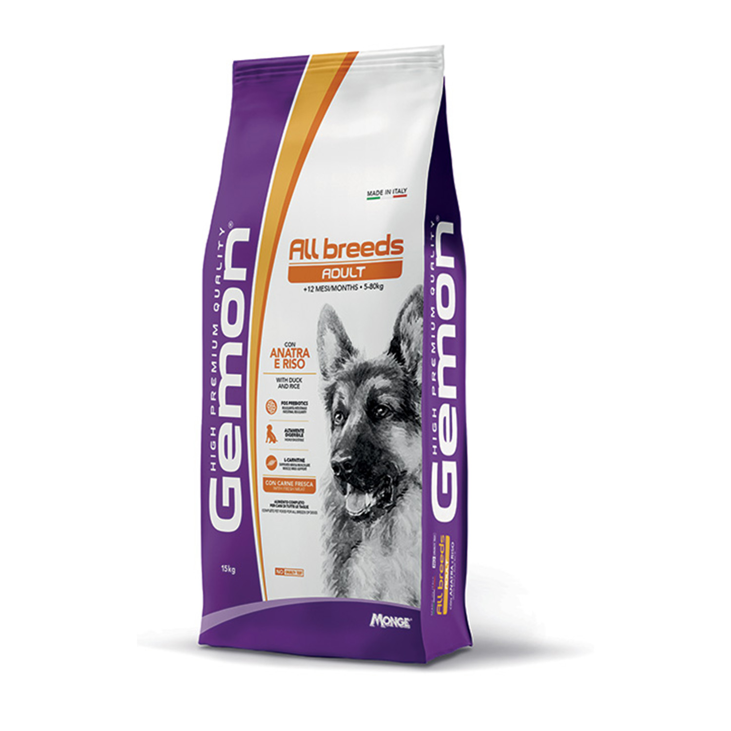 Gemon Dog Adult All breeds con Anatra e riso 15kg img