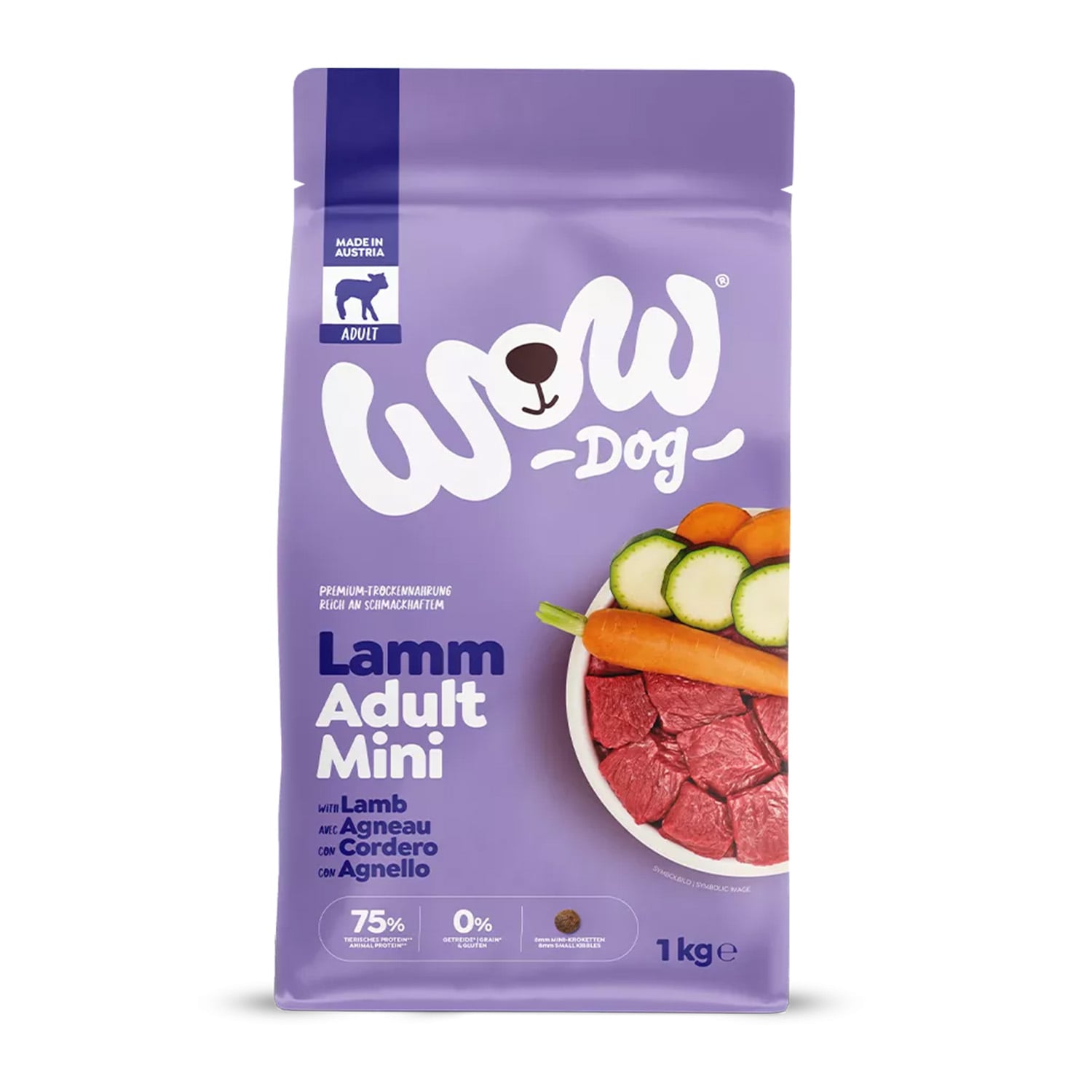 Wow Dog Adult Mini Agnello con patate dolce e zucchine 1kg img