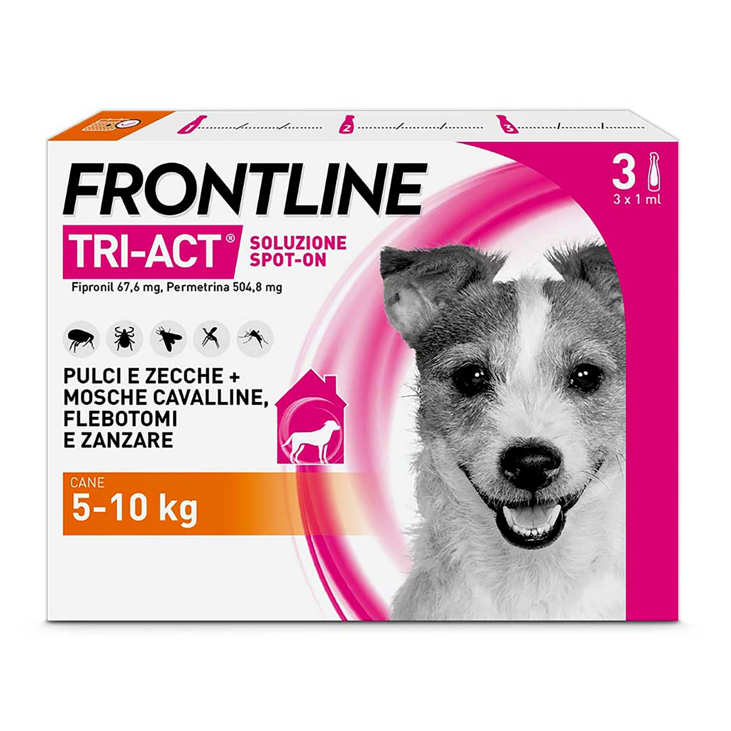 Frontline Tri-act antiparassitario cani 5-10 kg - 3 pipette