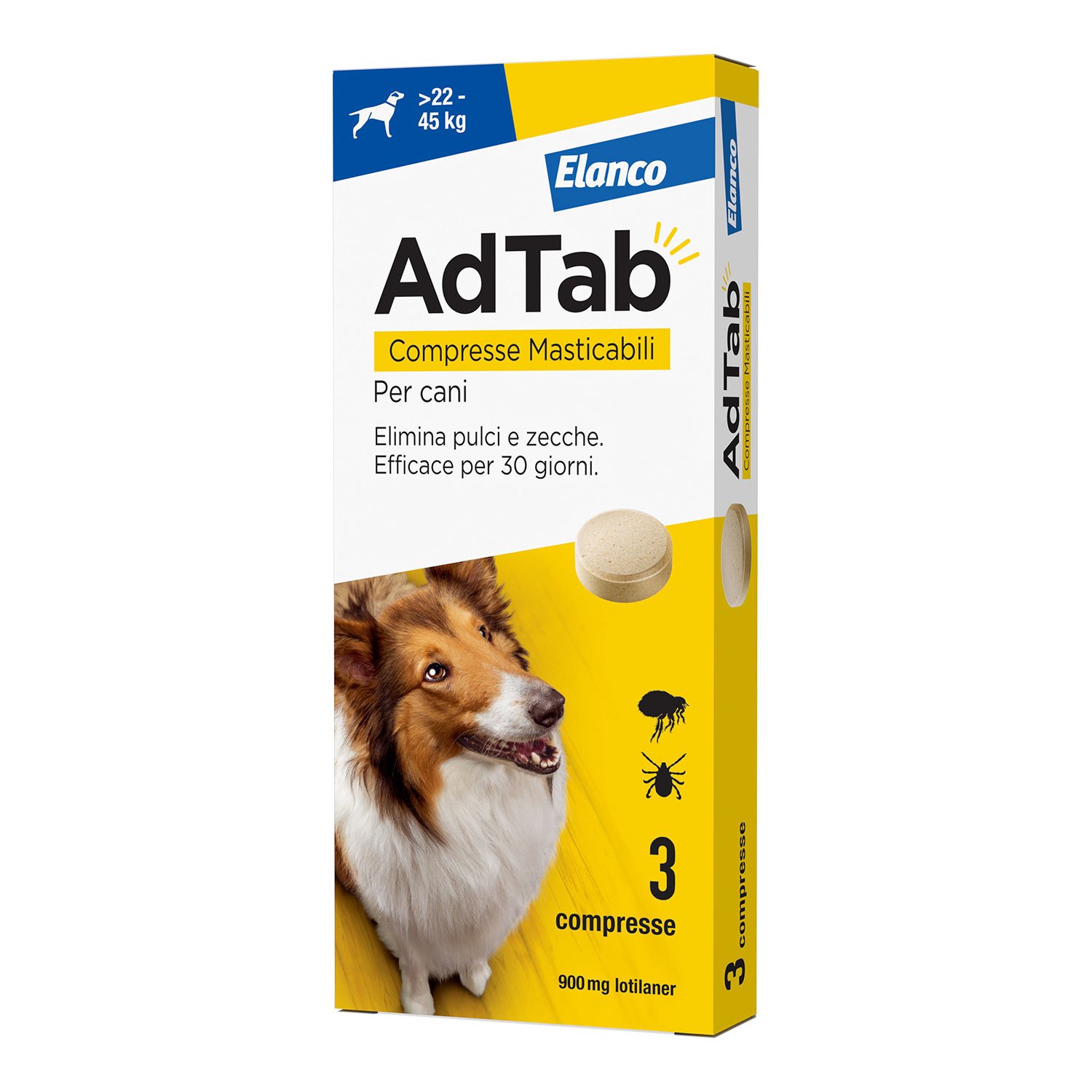 Elanco Dog AdTab Antiparassitario 22-45 kg 3 compresse