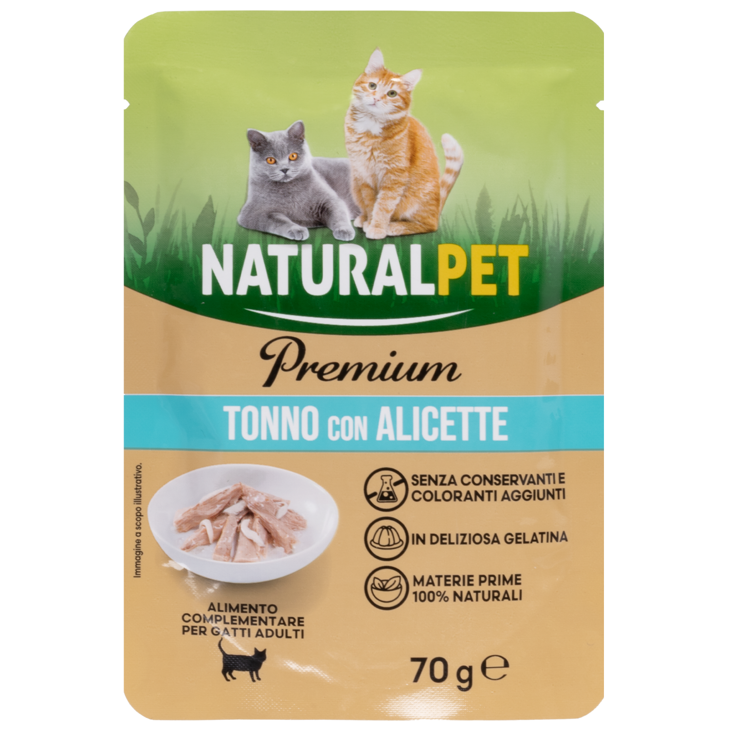 Naturalpet Premium Cat Adult Tonno con Alicette 70g