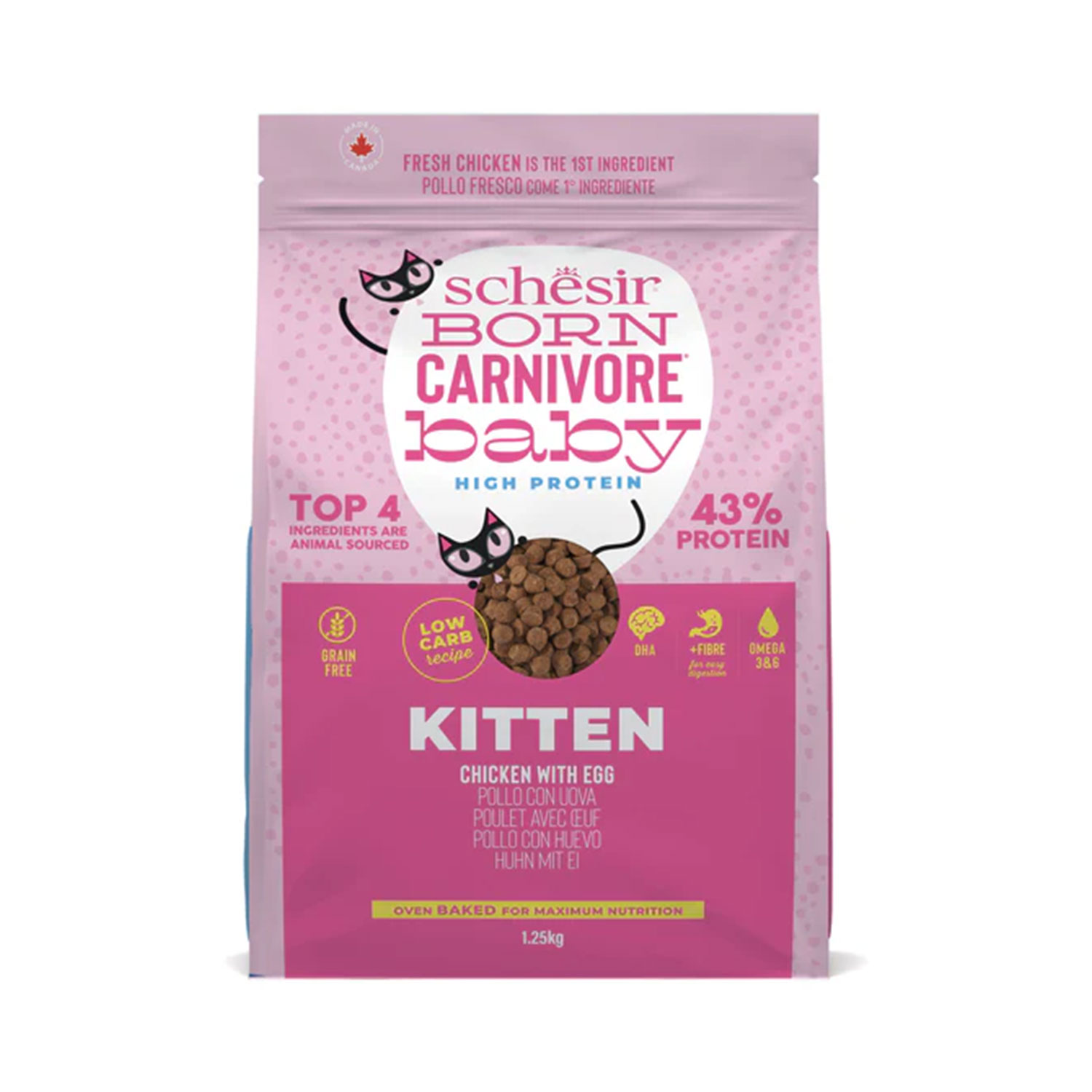 Schesir Born Carnivore Kitten Pollo con Uovo 1,25 kg