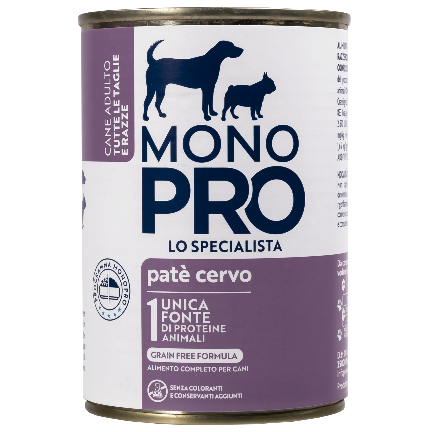 Monopro Dog Adult All breeds Patè Cervo 400 gr