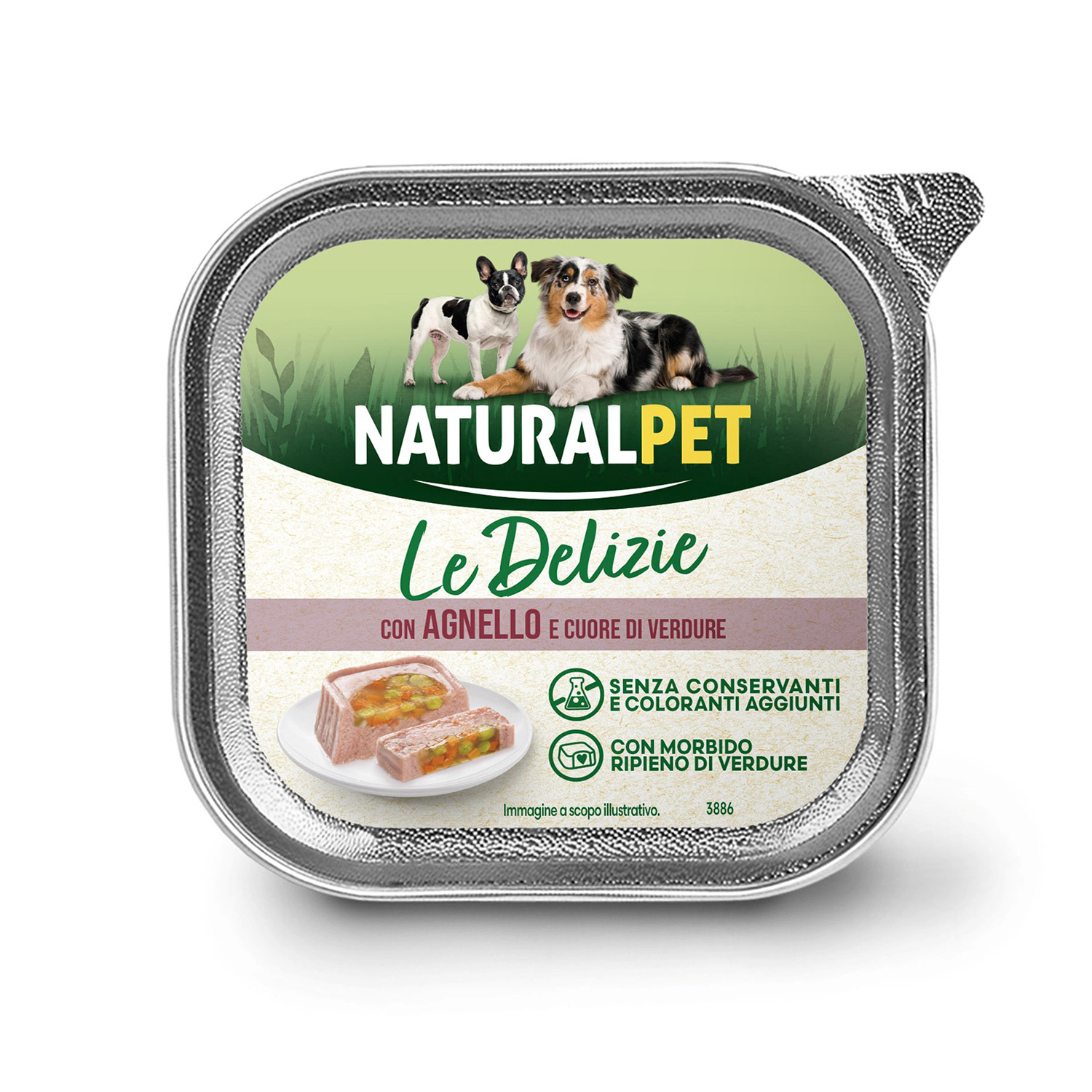 Naturalpet Le Delizie Dog Adult paté con agnello e cuore di verdure 150gr img