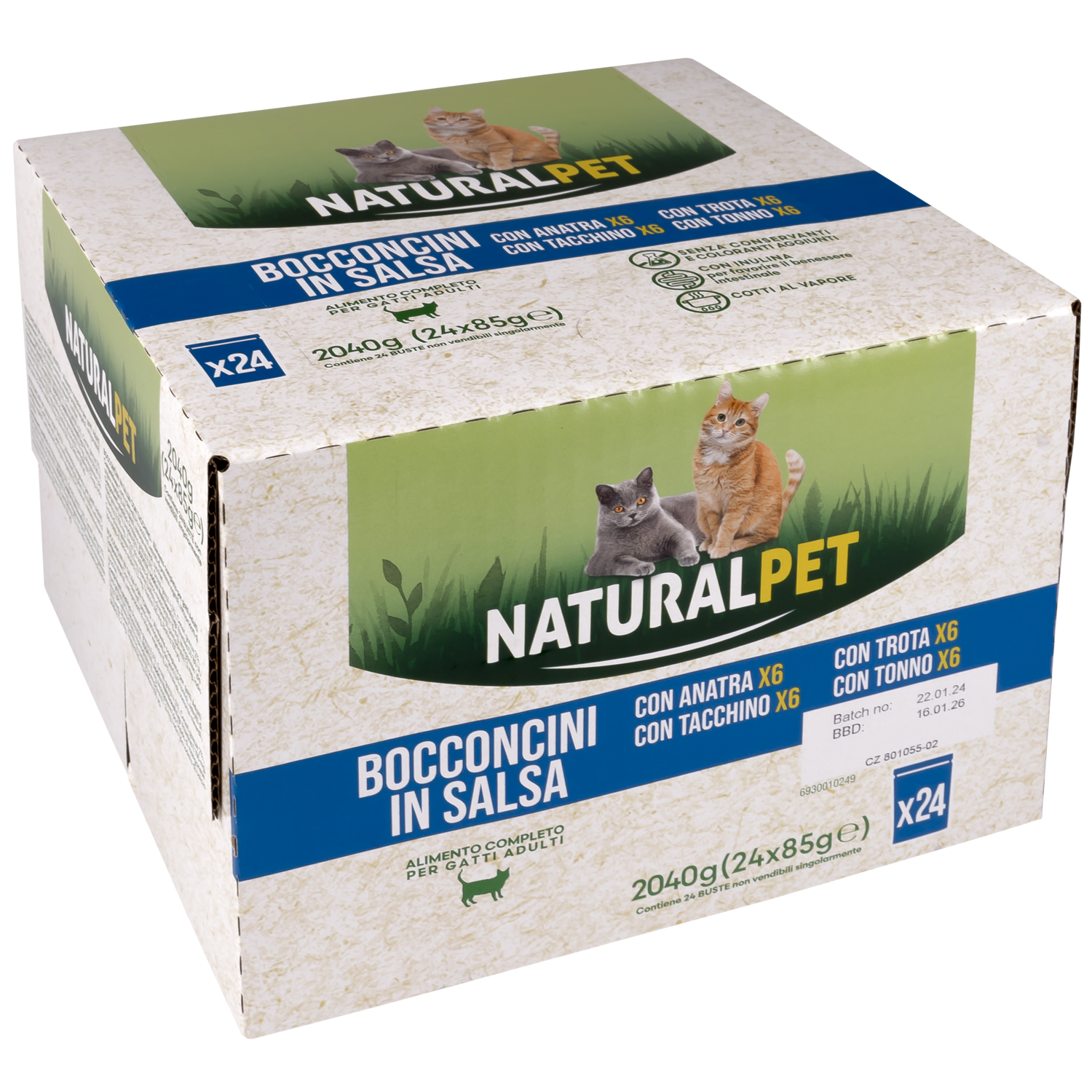 Naturalpet Cat Adult Bocconcini in salsa Multipack 85grx24pz