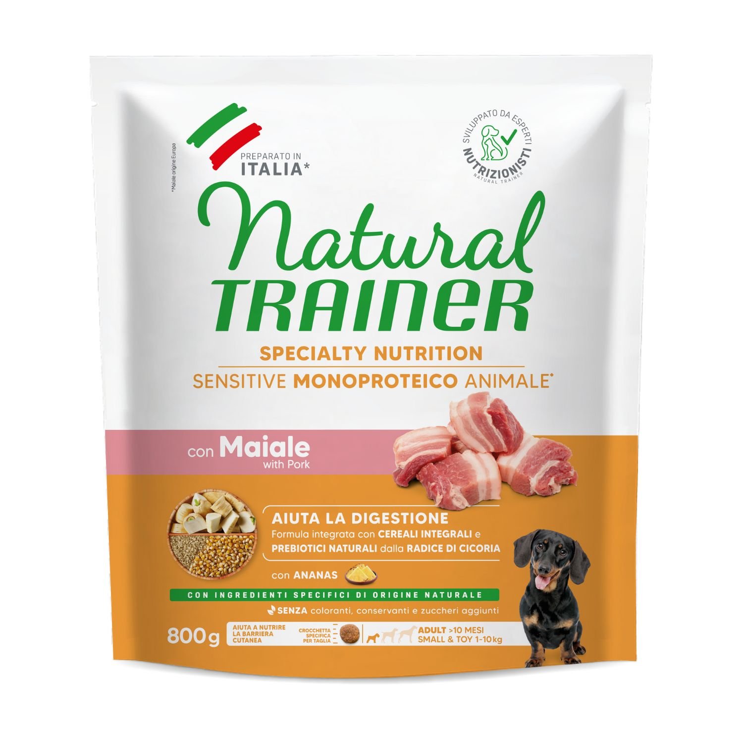 Natural Trainer Sensitive Dog Mini No Gluten Maiale 800 gr