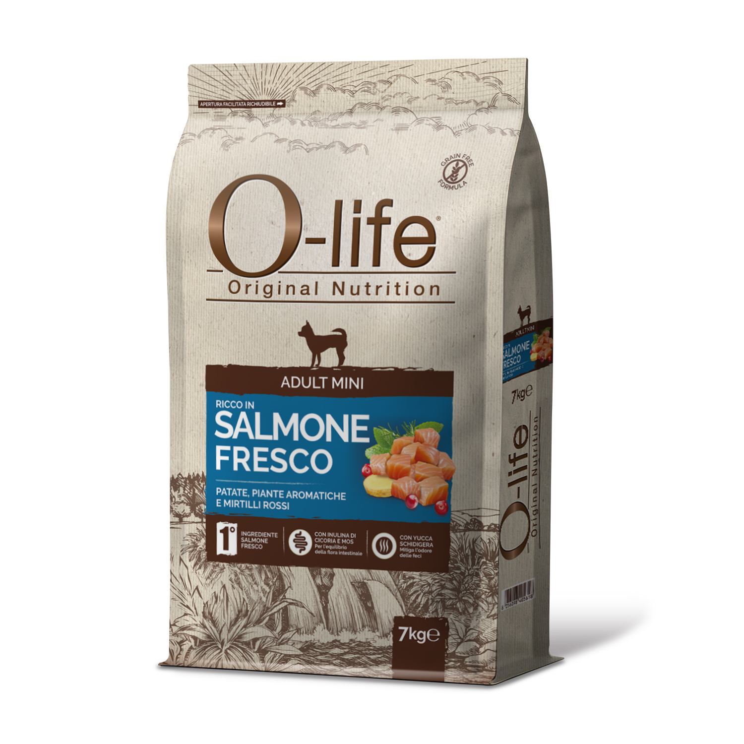 O-life Dog Adult Mini con Salmone Fresco 7 kg