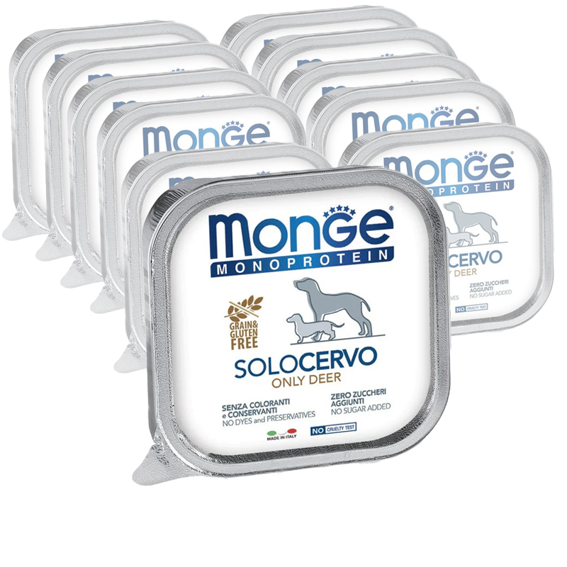 Monge Monoprotein per cani adulti Paté Solo Cervo 150 gr