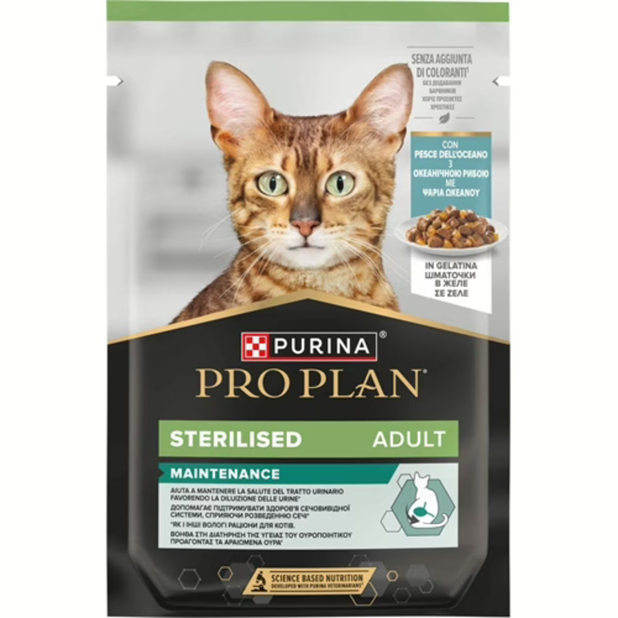 Purina Pro Plan Sterilised Teneri Pezzetti In Gelatina Con Pesce Dell'oceano 85g