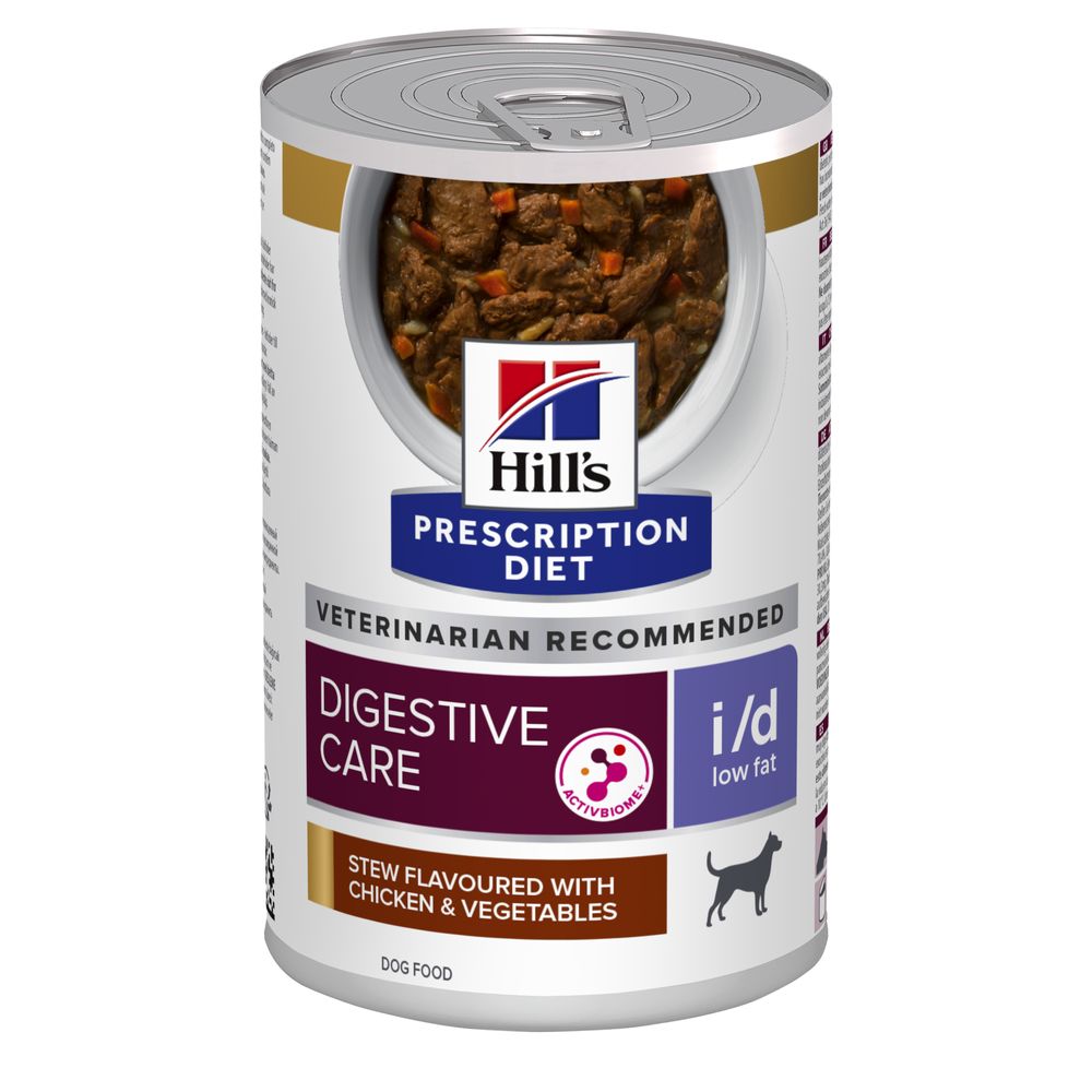 Hill's Prescription Diet Dog i/d Low Fat Digestive Care Spezzatino con Pollo e Verdure 354 gr img 1