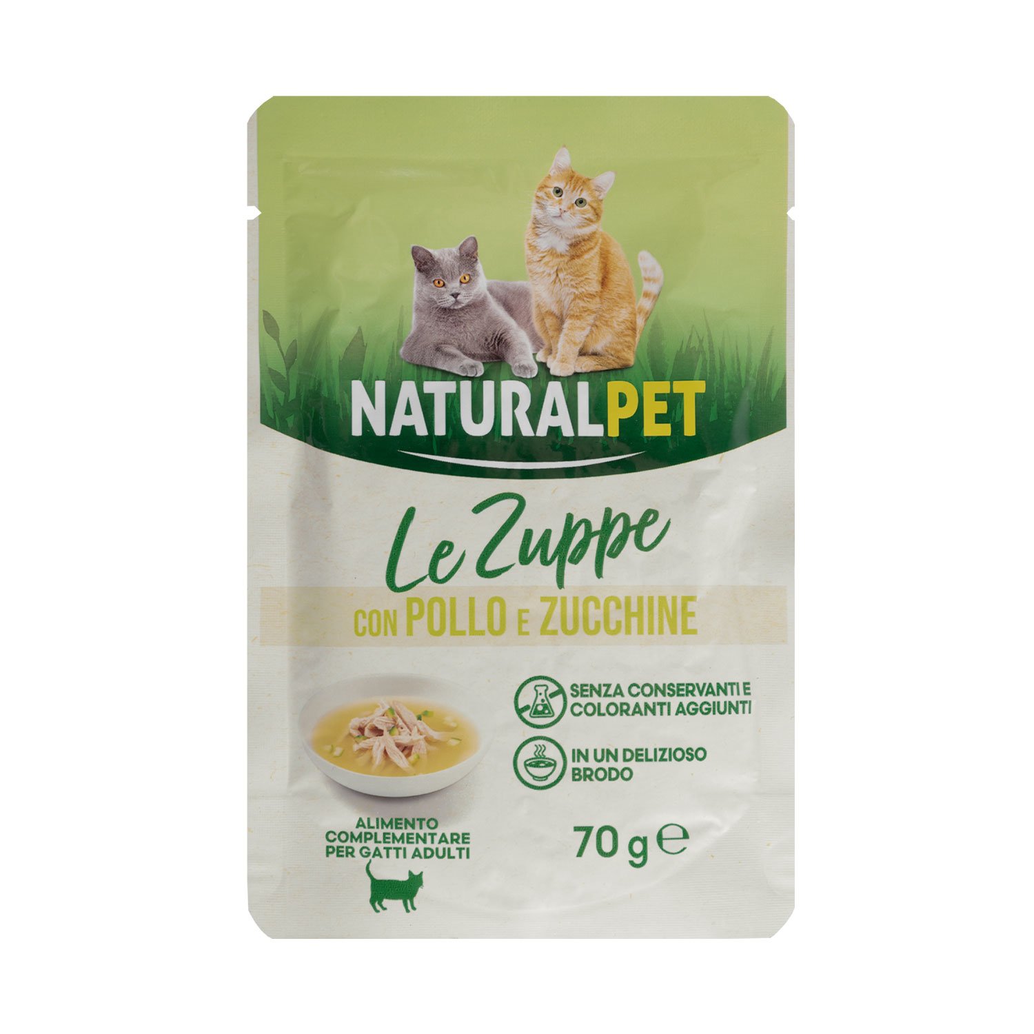 Naturalpet Cat Adult Zuppa con Pollo e Zucchine 70 g