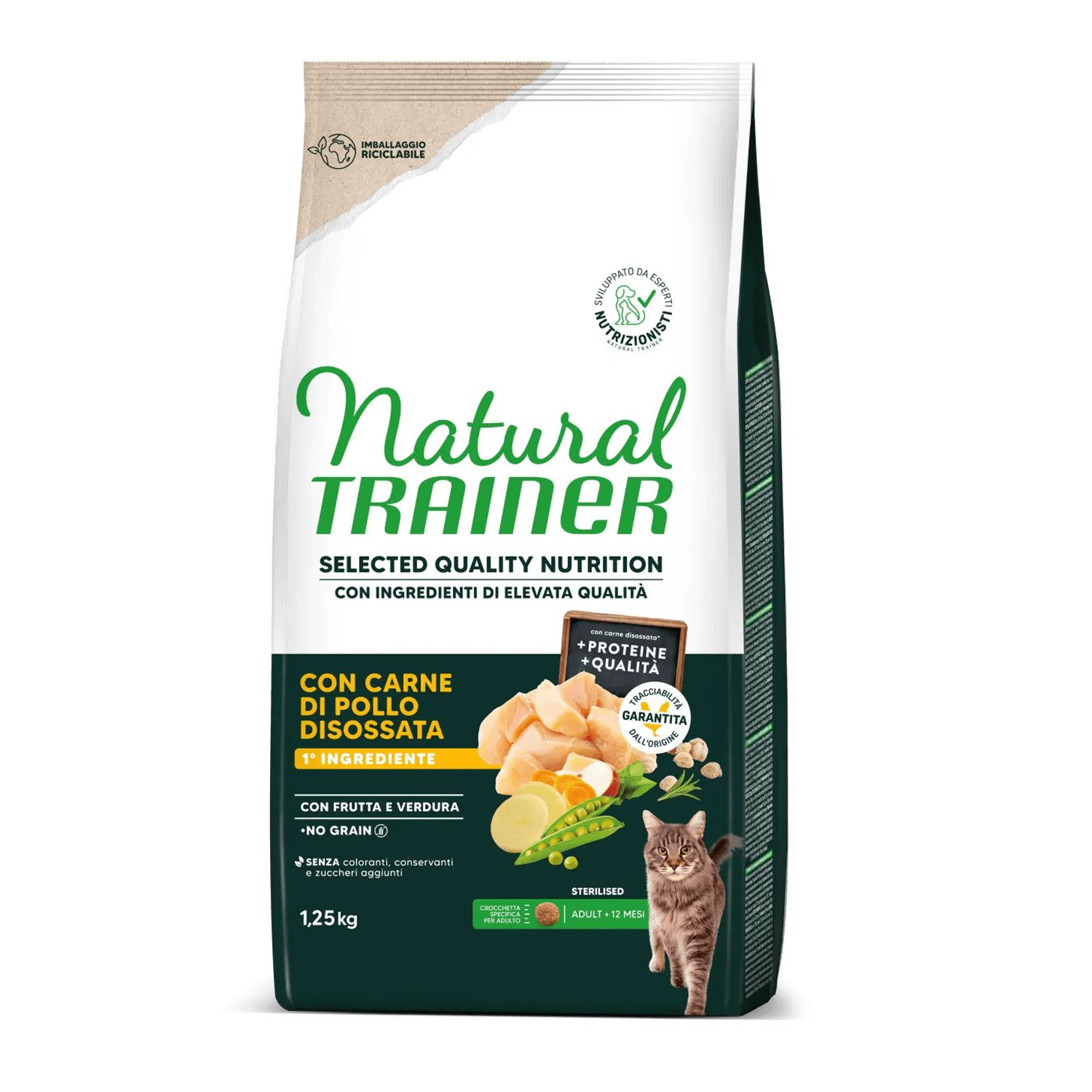 Natural Trainer Selected Quality Nutrition Cat Steril con Pollo 1.25kg
