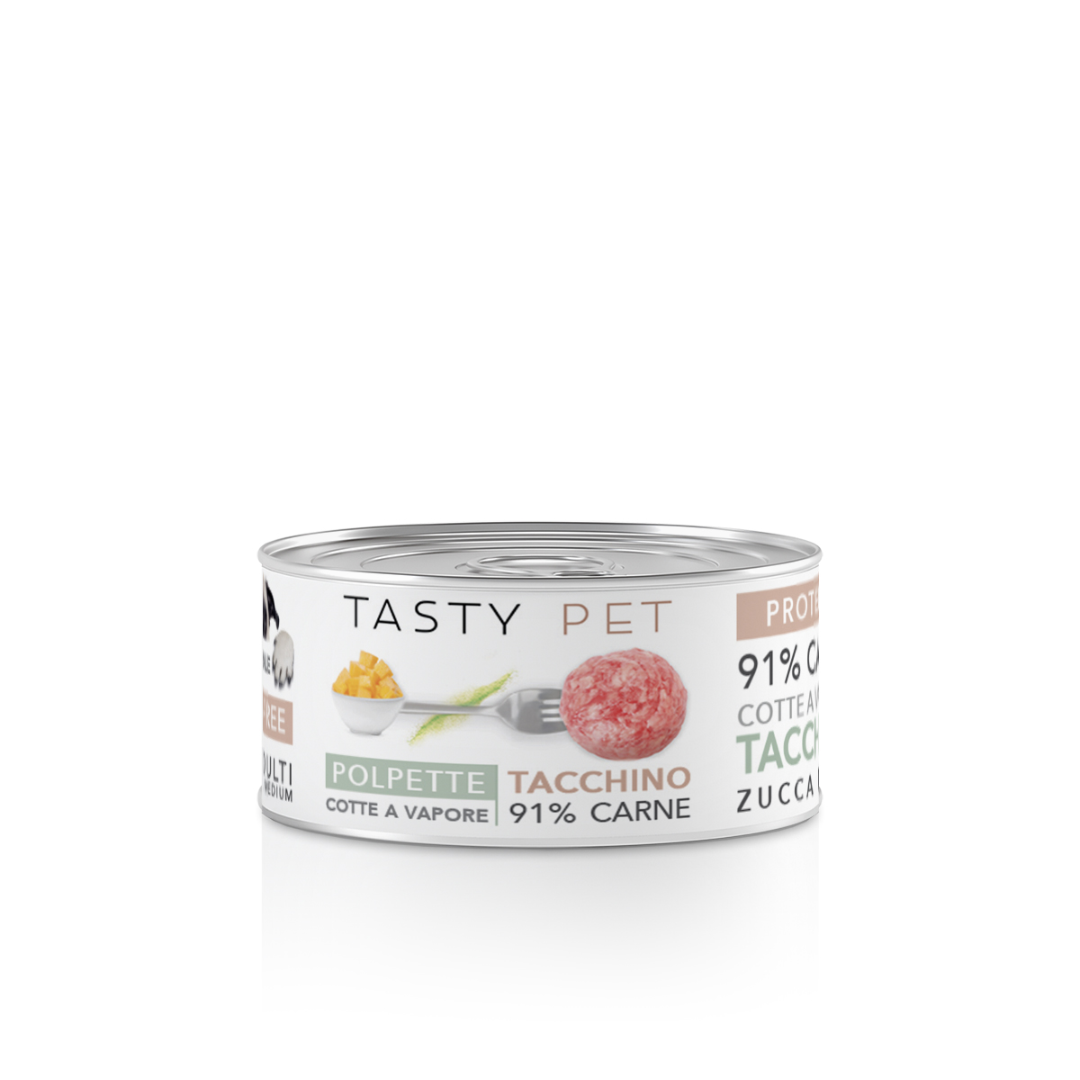 Tasty Pet Dog Premium Food Plus Polpette al Sugo di Tacchino con Mela e Zucca 150 gr