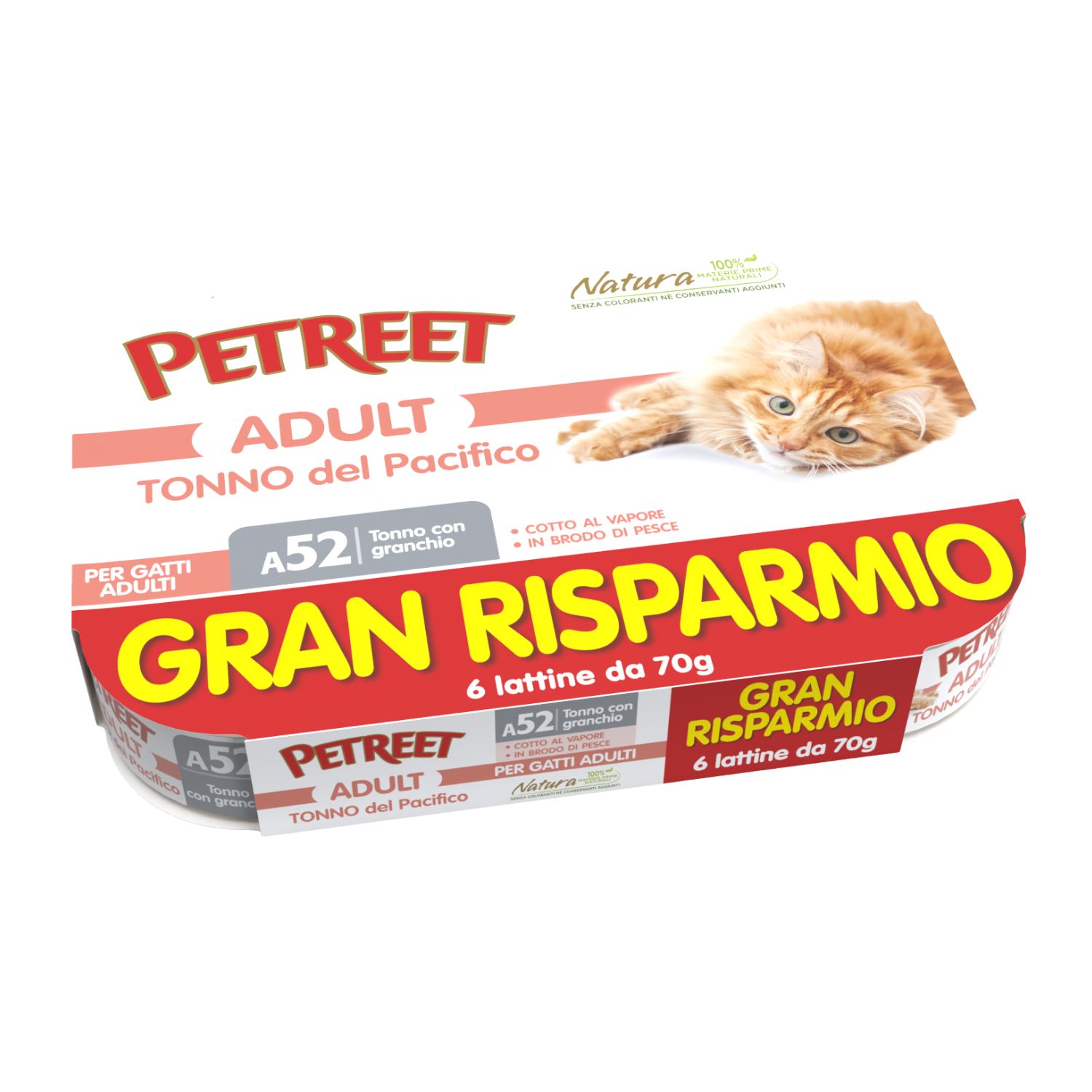 Petreet Cat Tonno rosa con granchio 6 x 70 gr img