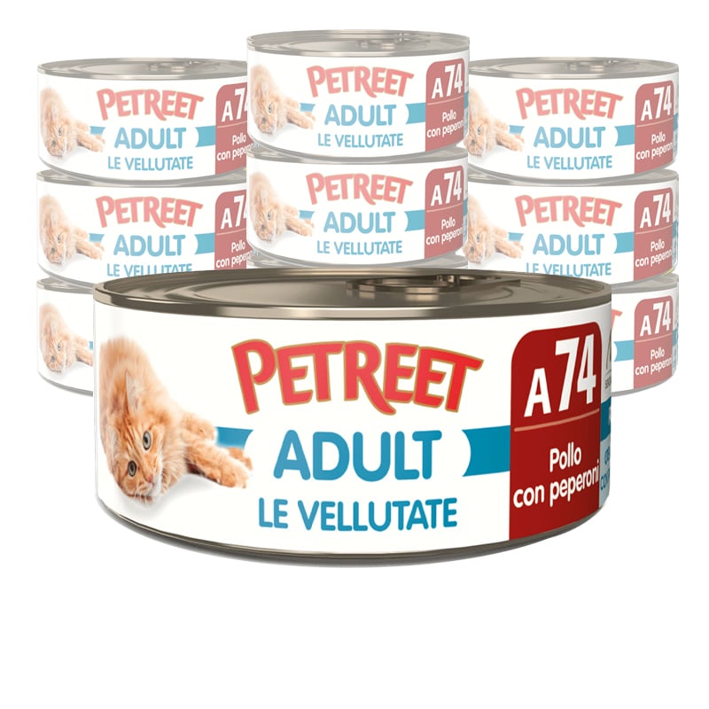 Petreet Cat Vellutate Pollo con peperoni 70 gr A74