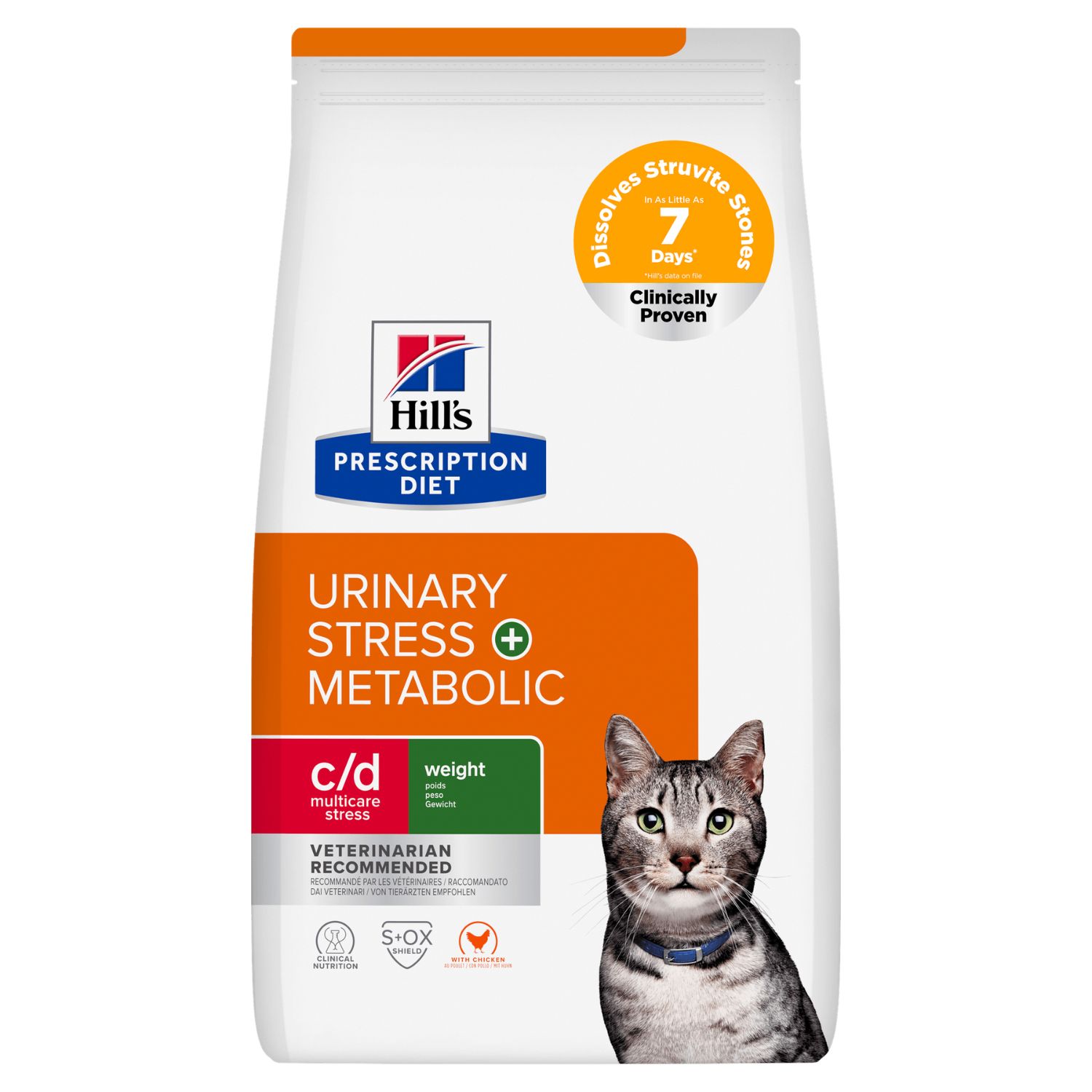 Hill's Prescription Diet Cat c/d Multicare Urinary Stress + Metabolic Obesity con Pollo 1,5 kg img