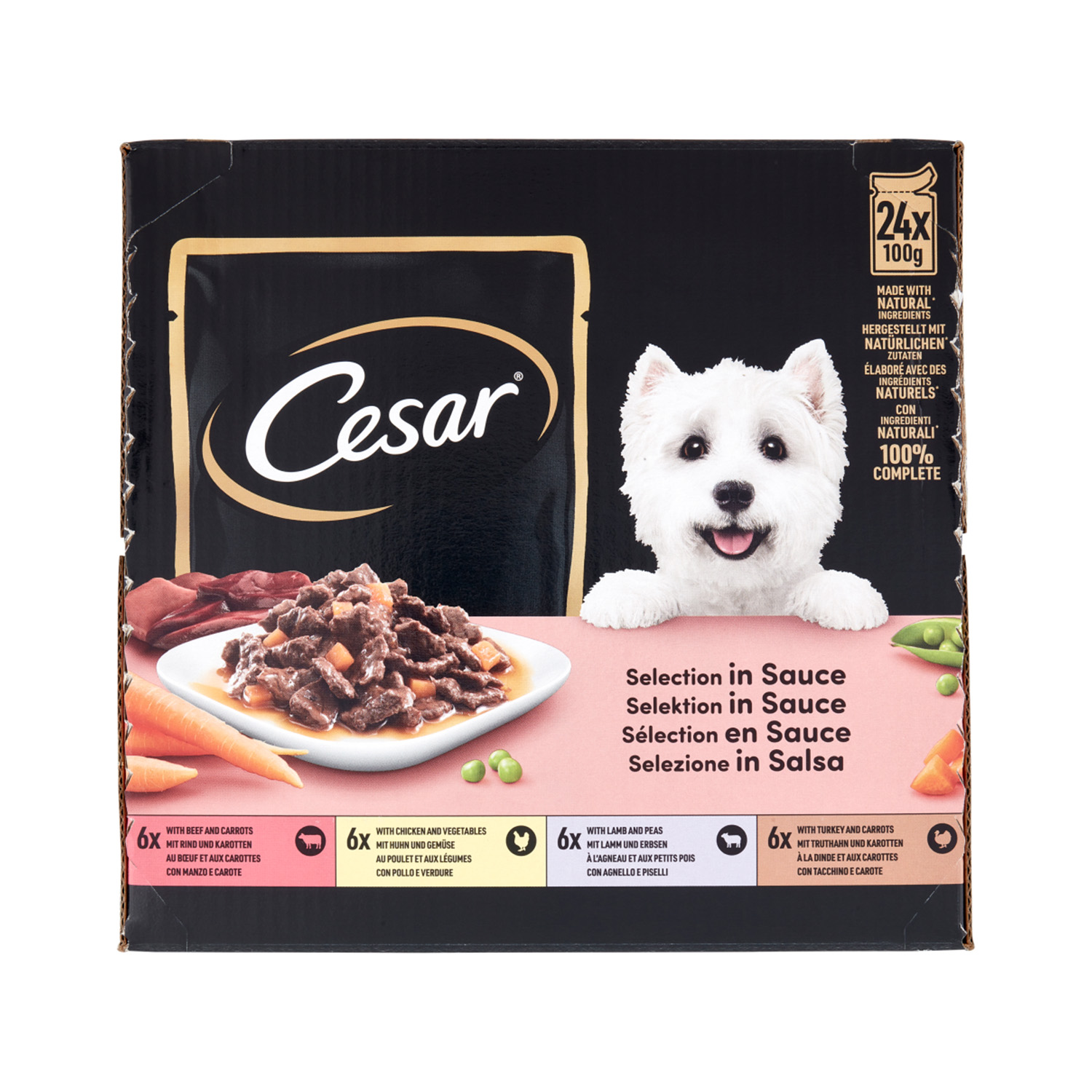 Cesar Dog Adult Selezione in Salsa 24x100 gr