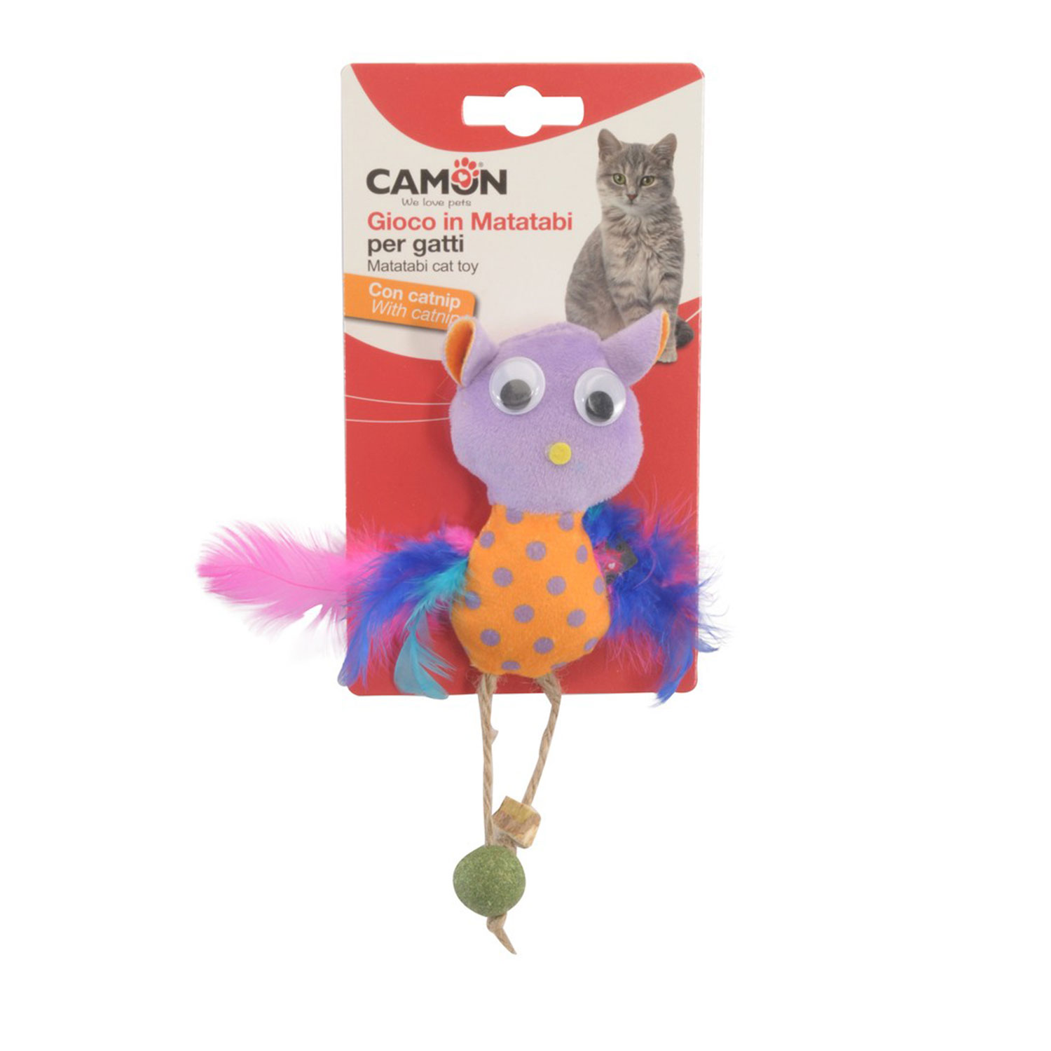 Camon Gioco per gatti Gufo con matatabi e catnip 10 cm