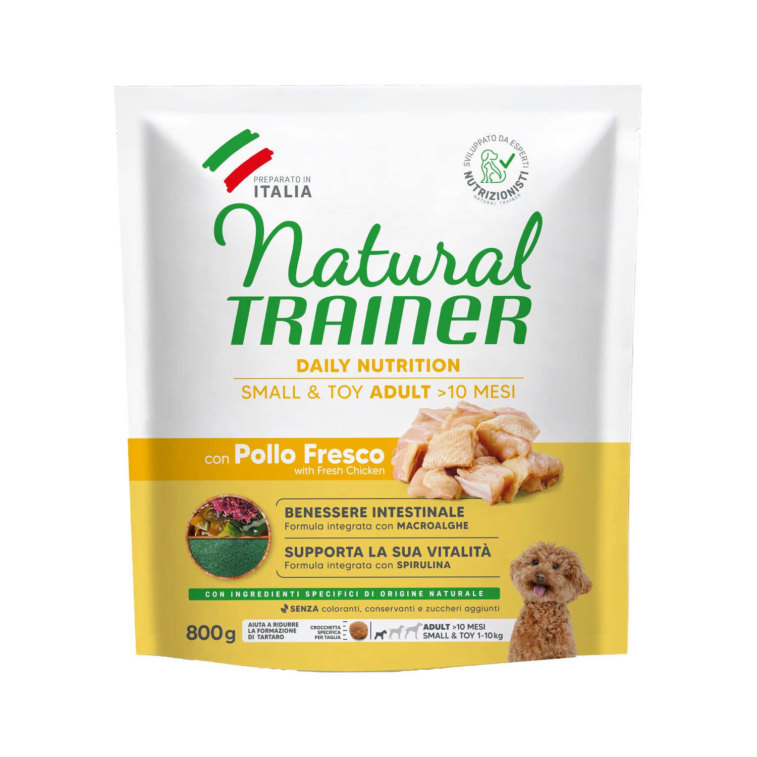 Natural Trainer Daily Nutrition Dog Adult Small&Toy con Pollo fresco 800gr