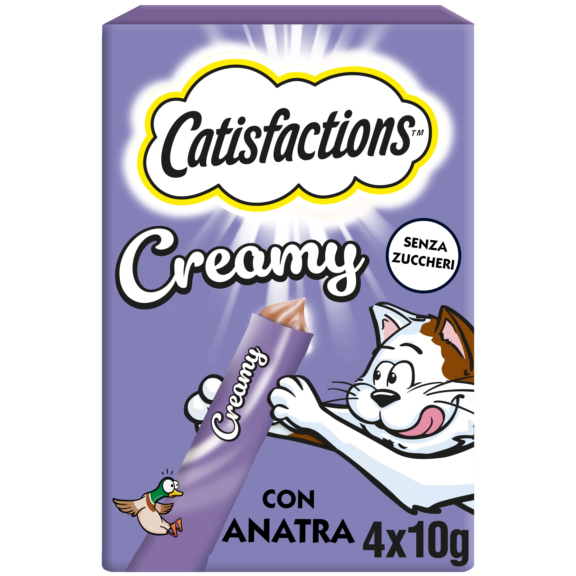 Catisfaction Snack Dreamies Creamy Anatra 4pzx10gr