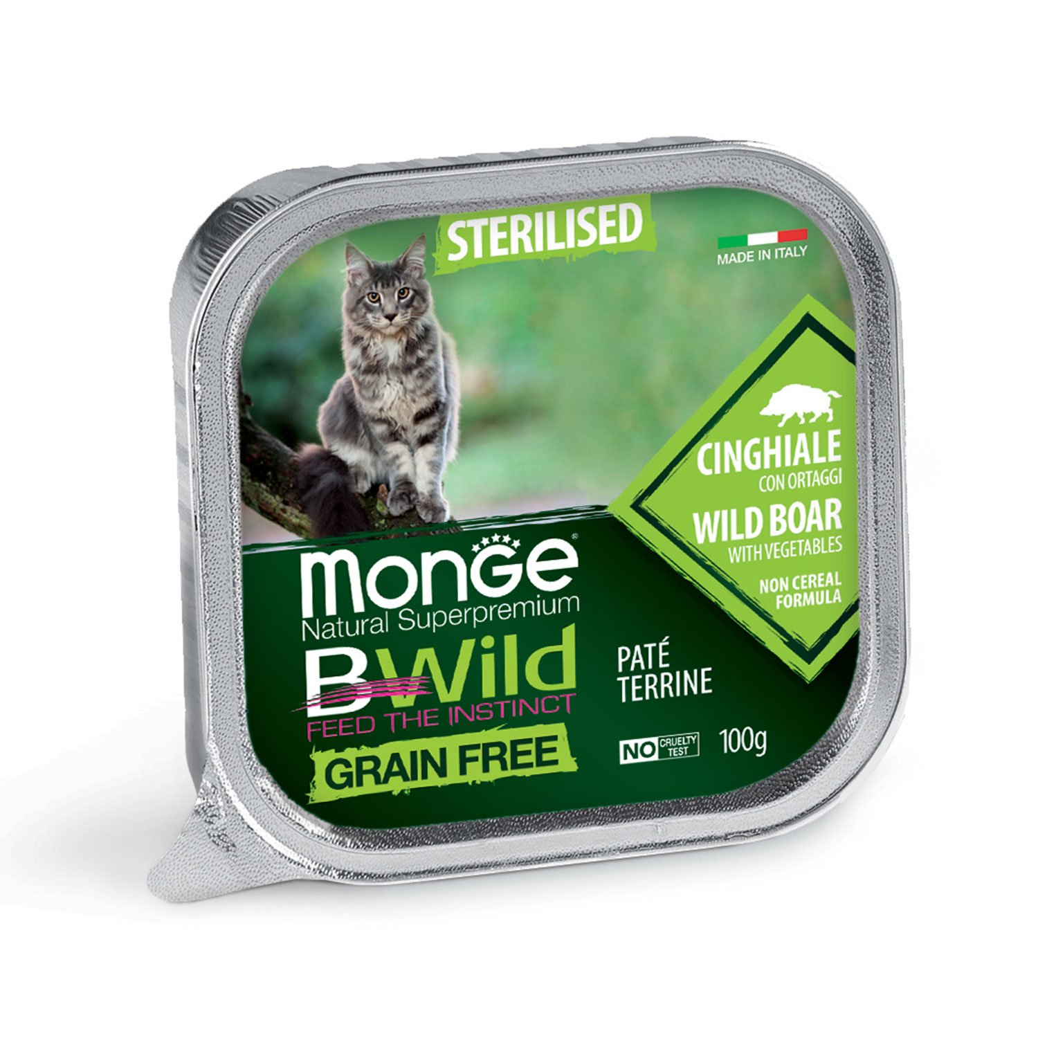 Monge Natural Superpremium Cat Adult Bwild Sterlised Cinghiale 100 gr