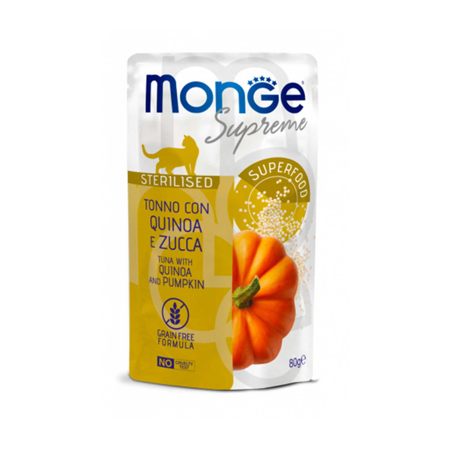 Monge Supreme Cat Adult Sterilised Tonno con Quinoa e Zucca 80 gr img