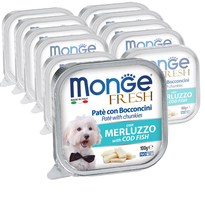 Monge Fresh Dog Patè con Bocconcini Merluzzo 100 gr