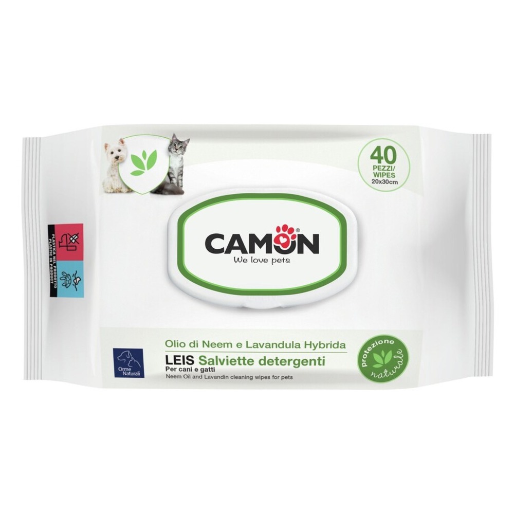 Camon Protection Line Salviette Detergenti LEIS con Olio di Neem e Lavandula Hybrida