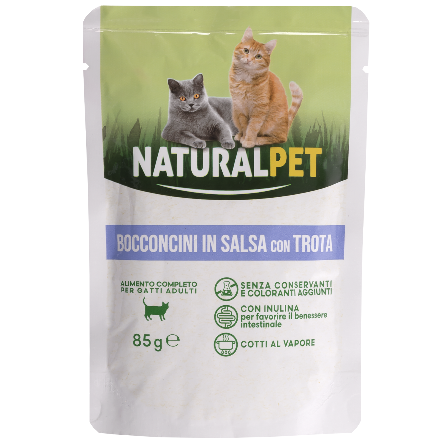 Naturalpet Cat Adult Bocconcini in salsa con Trota 85gr