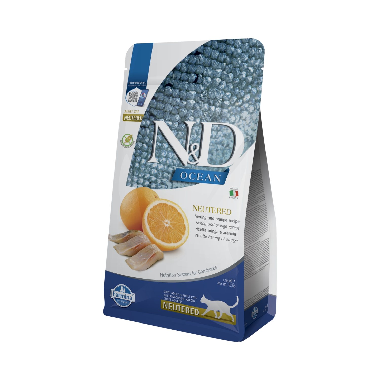 Farmina N&D Ocean Adult Aringa e Arancia Neutered - Set %: 3 x 1,5 kg - Immagine 5