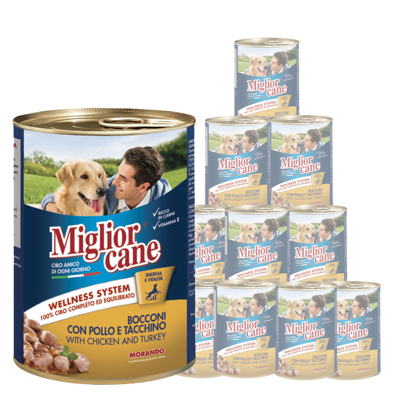 Migliorcane Dog Adult Bocconi con Pollo e Tacchino 405 gr