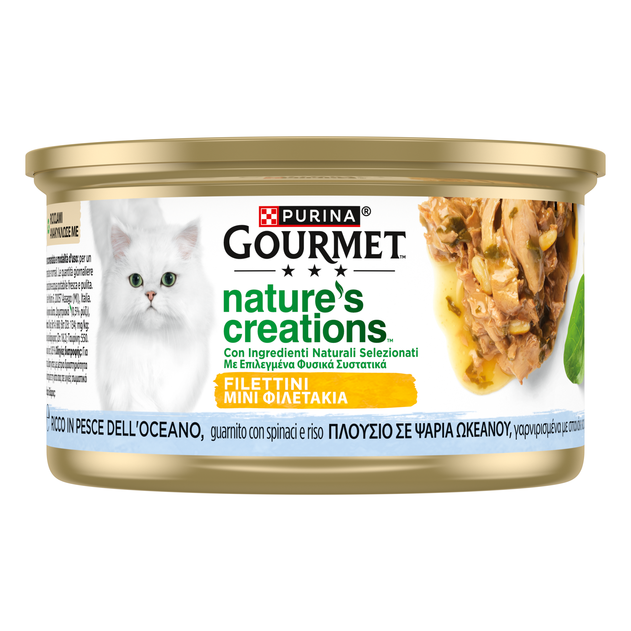 Gourmet Nature's Creations Cat Adult Ricco in Pesce dell'oceano con spinaci e riso 85 gr
