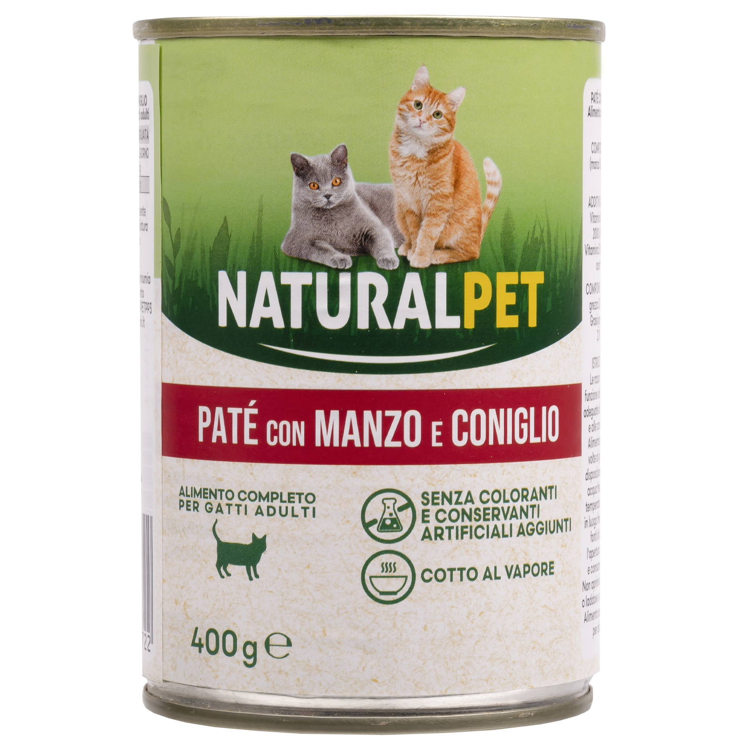 Naturalpet Cat Adult Paté con Manzo e Coniglio 400 gr