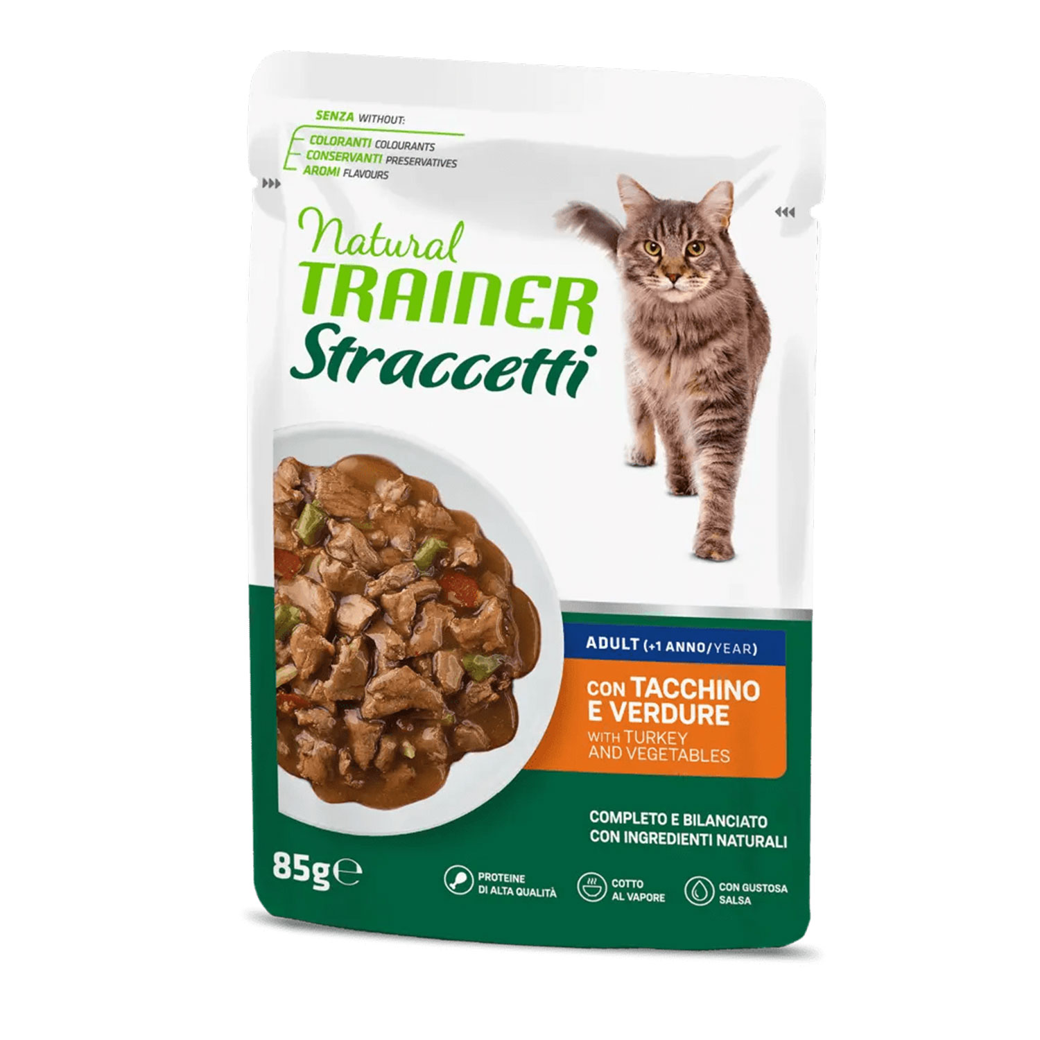 Natural Trainer Cat Adult Straccetti Tacchino 85gr