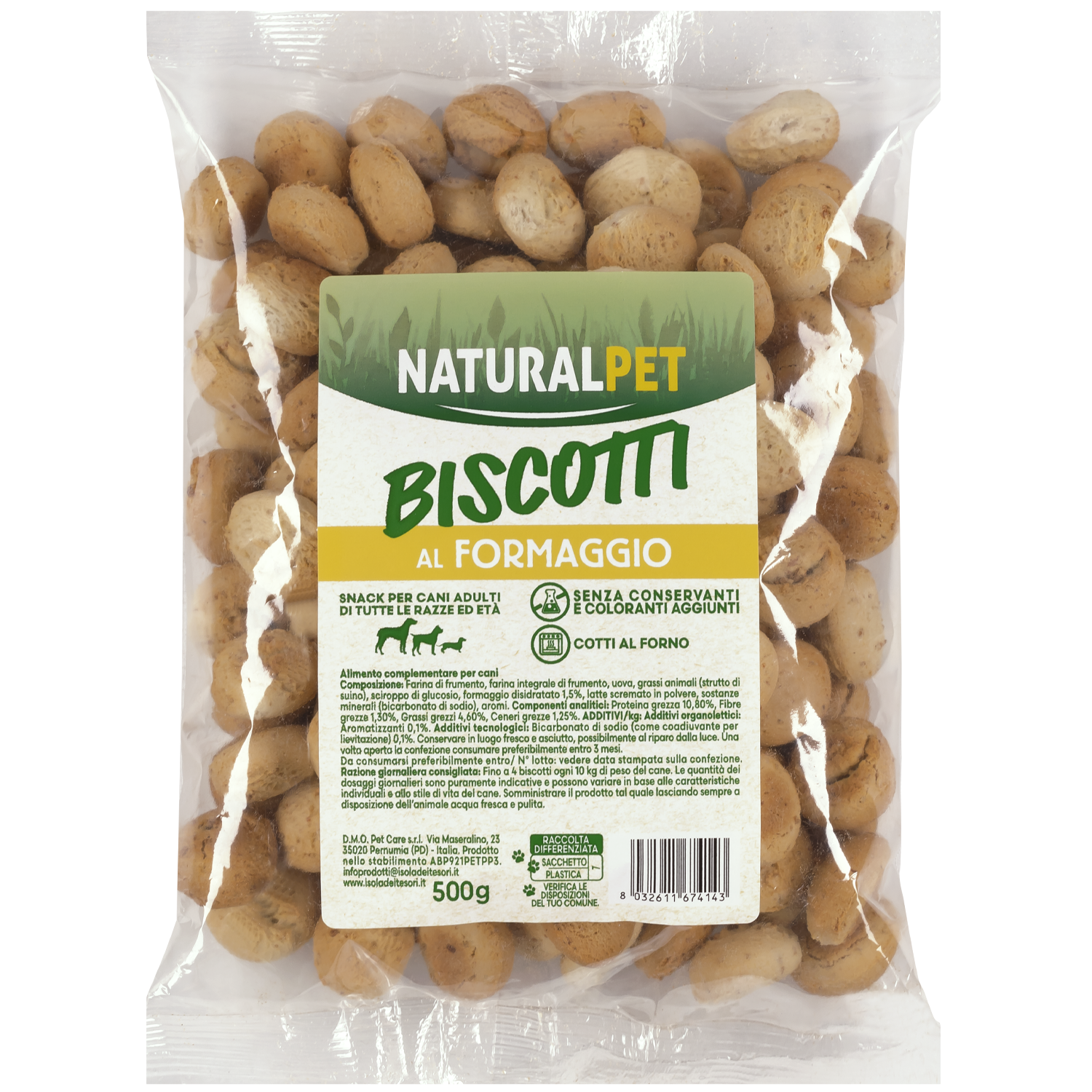 Naturalpet Dog Adult Biscotti al Formaggio 500 gr
