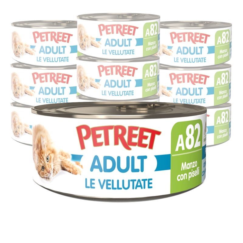 Petreet Cat Adult Vellutata di Manzo con i piselli 70gr A82